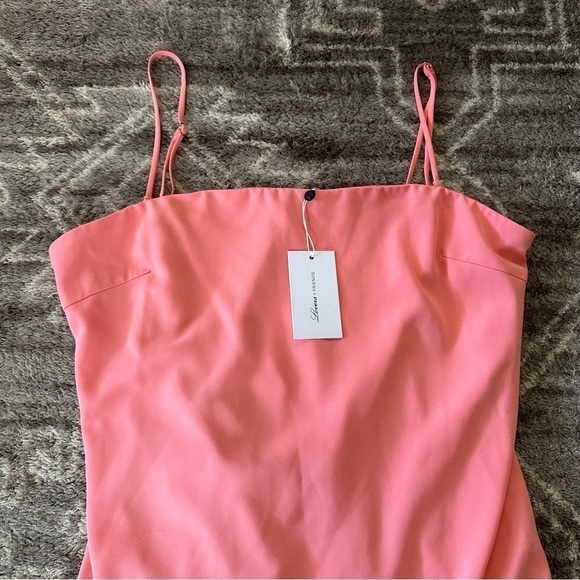 NWT Lovers + Friends Tyler Midi Mermaid Dress Grapefruit Pink - Picture 4 of 7